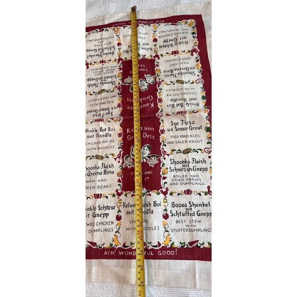 Pennsylvania Dutch Linen Tea Towel Foodie Meal Translations - Picture 5 of 5